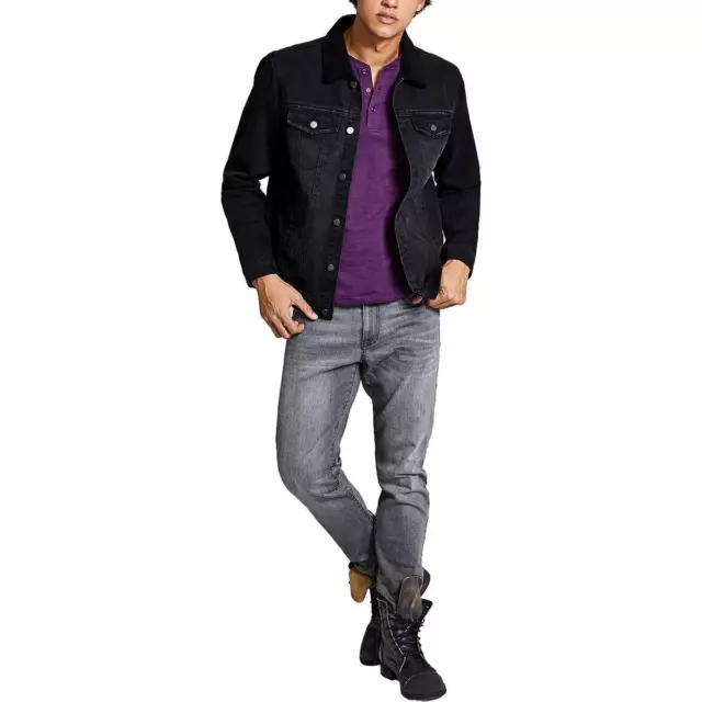 And Now This Mens Denim Sherpa Trim Outerwear Trucker Jacket Coat BHFO 9924