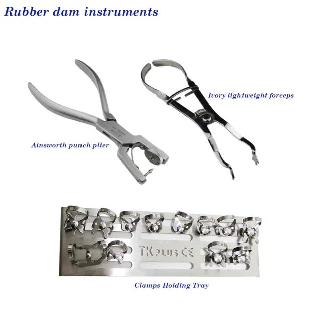 Dentaire Caoutchouc Digue Instrument Pinces Plateau Ainsworth Perforatrice Ivory