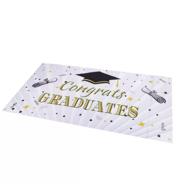 71x38in 4 Oeillets Congrats Grad Banner Graduation Season Félicitations 007