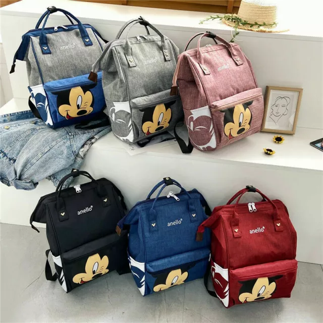 Multi-use Mickey Large Mummy Baby Diaper Nappy Backpack Mom Changing Travel Bag