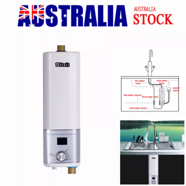 220V 3500W Under Sink Instant Electric Hot Water Heater AU Plug For Mixer Faucet