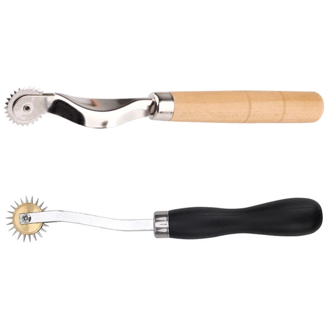 2 Pcs Lederbearbeitungswerkzeuge Nährad-Werkzeug Doitool T-Werkzeug