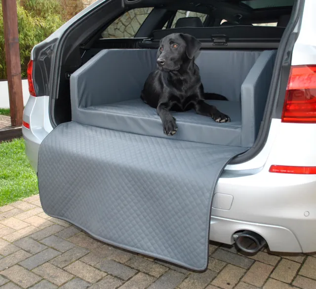 Lit canin coffre lit voyage lit canin couverture de protection siège auto gris 100 x 80 2