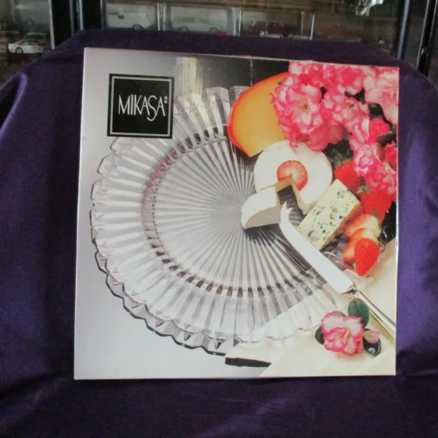 Mikasa *Royal Suite Pressed Glass Service Platter 12" Brand New in Box