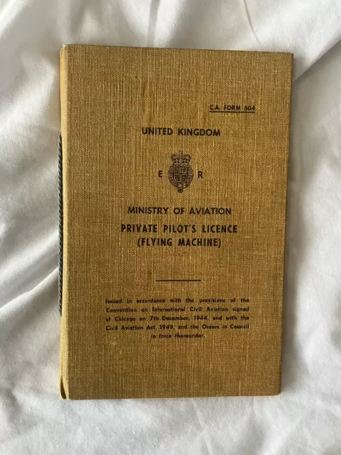 United Kingdom Ministry Of Aviation Private Pilots Licence (Flying Machine)