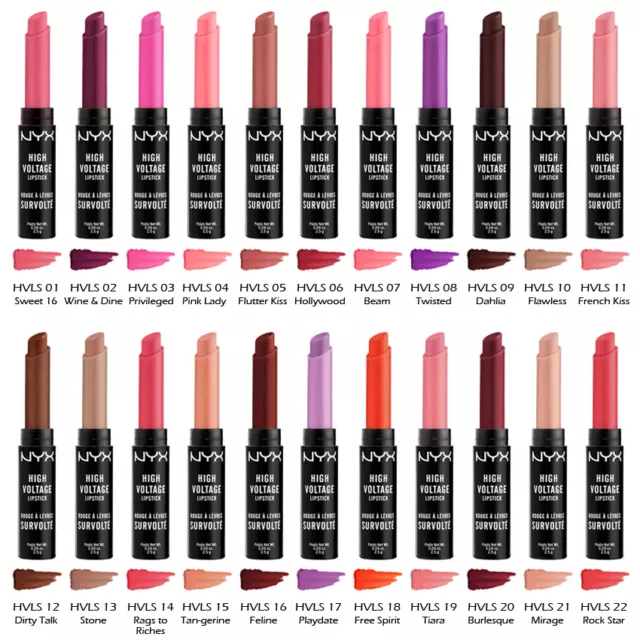 1 NYX High Voltage Lipstick - HVLS  "Pick Your 1 Color" *Joy's cosmetics*