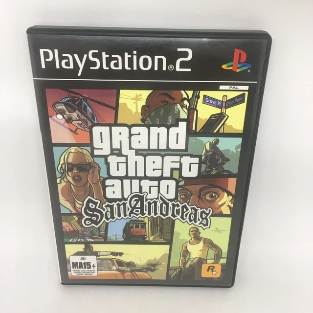 GRAND THEFT AUTO SAN ANDREAS PlayStation 2 PS2 Complete PAL Game BLACK ...