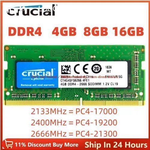 Crucial DDR4 8GB 16GB 32GB 3200 2666 MHz Laptop memory RAM Notebook RAM SO-DIMM