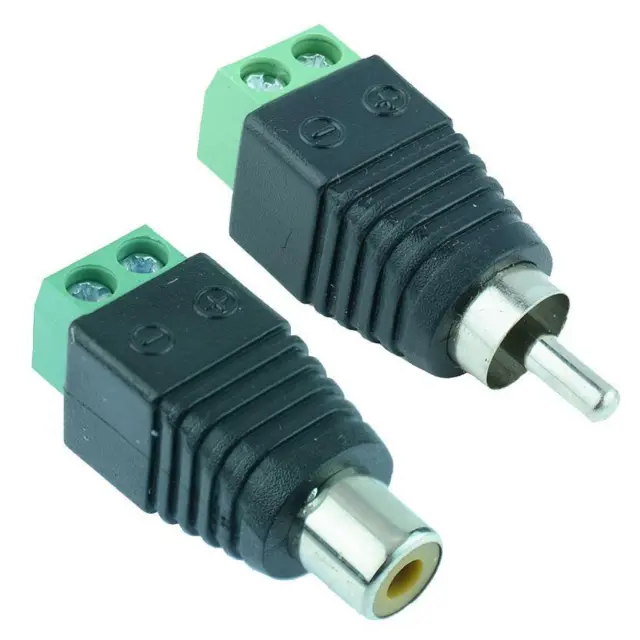 Male + Female Pair RCA Phono Connector Screw Terminals Plug Socket