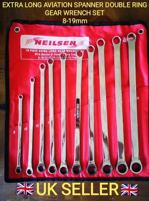 BGS Extra Long Combi Spanner Set, 6-19mm -14pcs