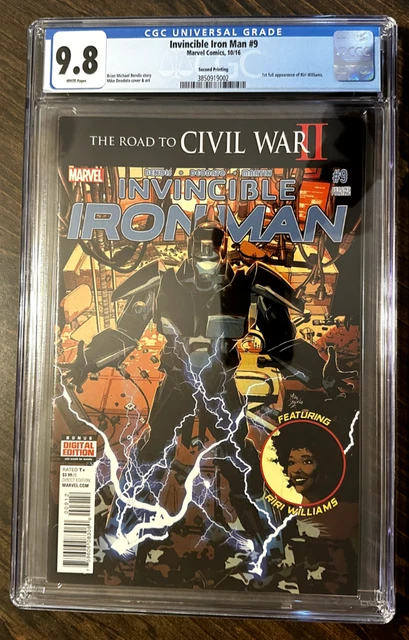Invincible Iron Man #9 CGC 9.8 2nd printing - 1st full appearance Riri Williams!