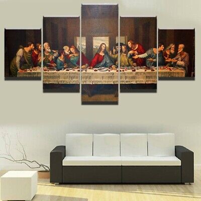 The Last Supper Art 5 Panel Canvas Print Wall Poster Home Decoration