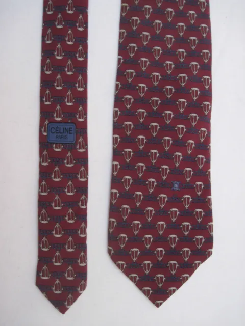 -AUTHENTIQUE cravate cravatte  CELINE   100% soie  TBEG  vintage
