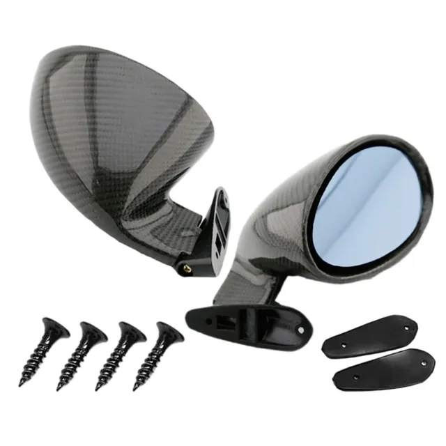2pcs Carbon Fiber Look Side Wing Mirrors Rearview Universal Auto Accessories