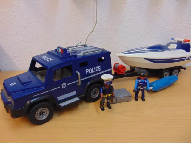 Playmobil 5187 police discount truck with speedboat