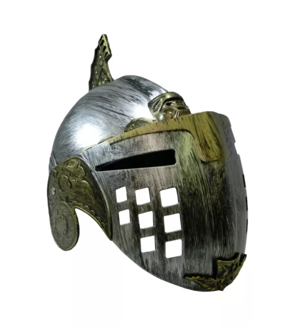 Gladiator Roman Helmet With Face Mask Knight Armor Hat Adult Spartan Costume