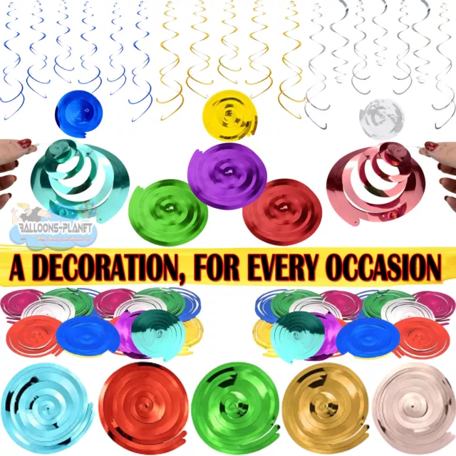 12 PCS Hanging Spiral Swirls Birthday Wedding Ceiling Decoration Party Supplies