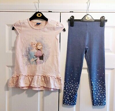 Disney George Girls Frozen 2-Piece Top & Leggings Outfit Set ~ 6-7 YRS