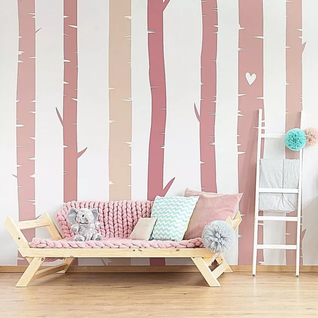 Colorful Birch Tree Wall Rainbow Wall Decals, Stickers, Wall Art Decoration 486
