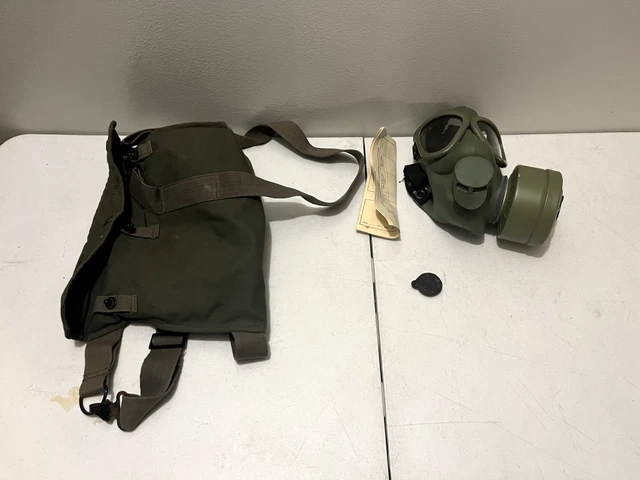 Used Serbian M1 Military Gas Mask With Canister Filter Od Green Yugo Yugoslavian