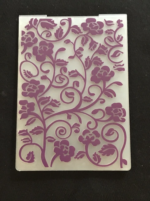 Floral vine embossing folder - foliage leaves flowers