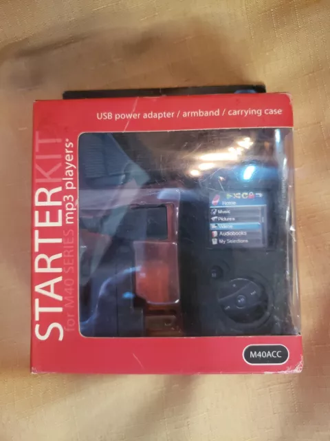 NOS RCA mp3 Starter Kit USB Power Adapter Armband Carrying Case