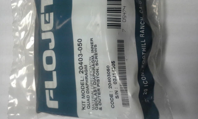 Flojet # 20403-050 Replacement Geolast Diaphragm Kit for Quad pumps