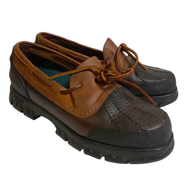 Polo Sport Ralph Lauren Platform Duck Boot Loafer Leather Chunky Retro Shoes