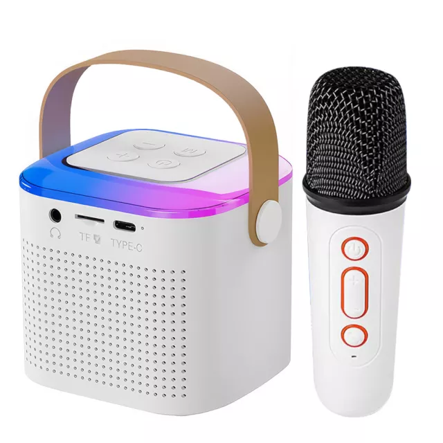 LED Tragbare Karaoke Anlage Mit 1 Mikrofonen Bluetooth Karaoke Maschine Kinder