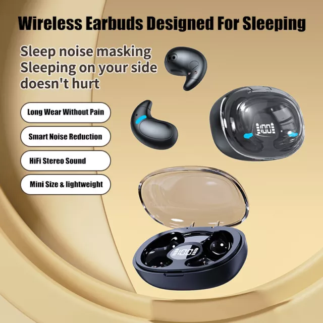 Wireless Bluetooth Earbuds Invisible Sleep Earphones Noise Cancelling Headphones