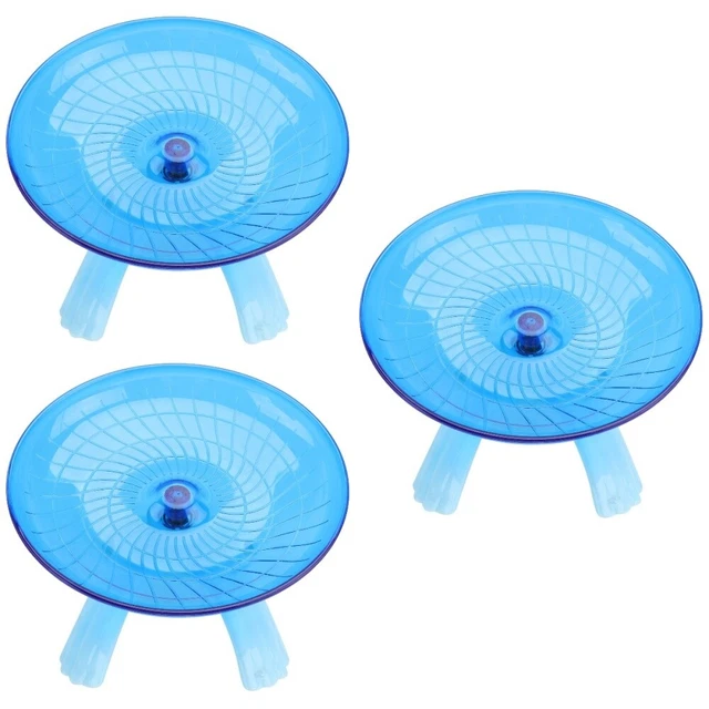 3 stücke Nonlauf-Disc für Hamster Igele Kleine Haustiere Übungsrad (blau)