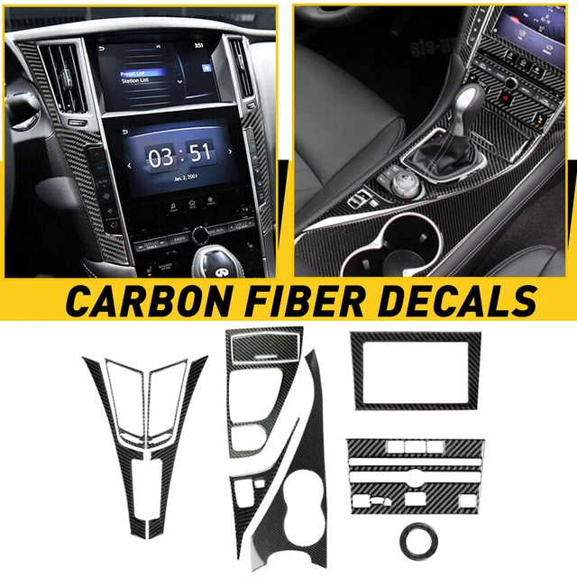Set 0f 11 Carbon Fiber Full Interior Kit Cover Trim For Infiniti Q50 Q60 2014-19