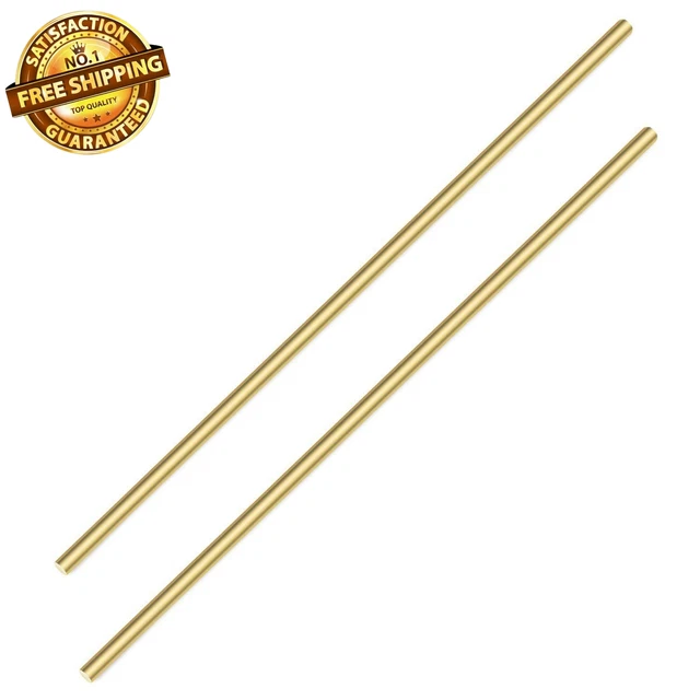 Brass Solid round Rod Lathe Bar Stock, 3/8 Inch in Diameter 14 Inches in Length