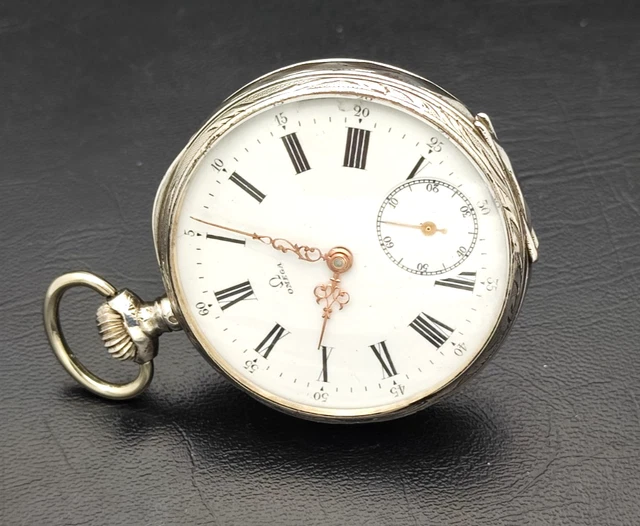 Montre Gousset Dollar Argentée XIXe Siècle - Mécanique Manuelle - Rare ERV23DOL001