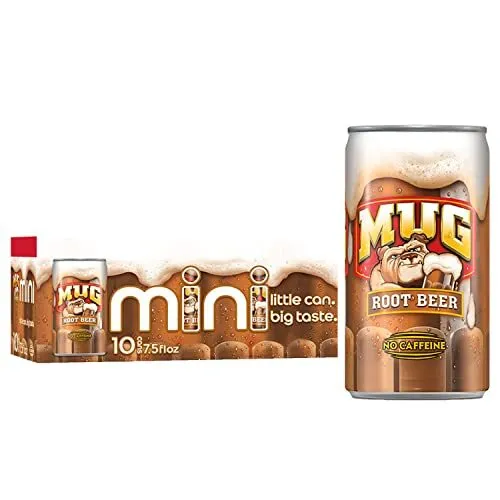 Mug Root Beer Soda 7.5 Ounce Mini Cans 10 Pack