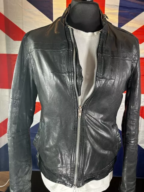 Allsaints Designer Mens leather jacket Size Medium Selling No Reserve