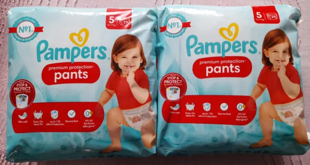 Lot 58 couches culotte Pampers premium protection pants T5 (12-17kg)