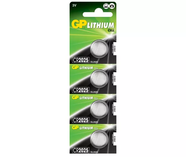 4 x batterie de cellule pièce GP Lithium CR2025 DL2025 CR 2025 3V