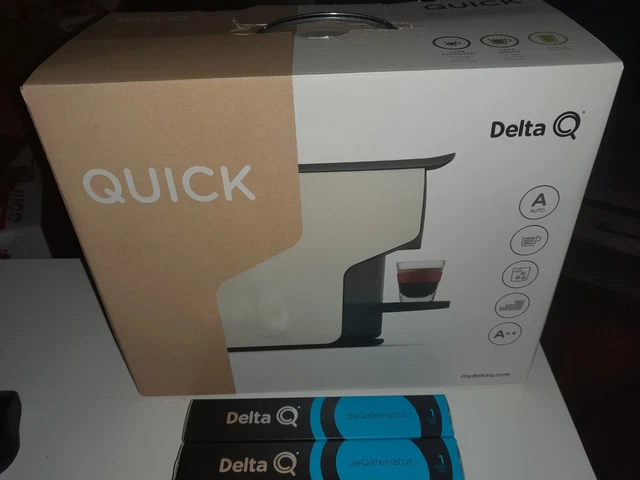 Delta Q Cafetière à capsules Delta Q Quick Noir Pour boissons chaudes et cafés Simple et pratique Design élégant Facile à utiliser Puissance 1200 W Dimensions 116 x 257 x 350 mm