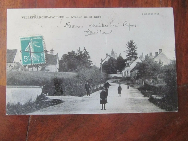 03 Allier Cpa Villefranche D'allier Avenue De La Gare 1914