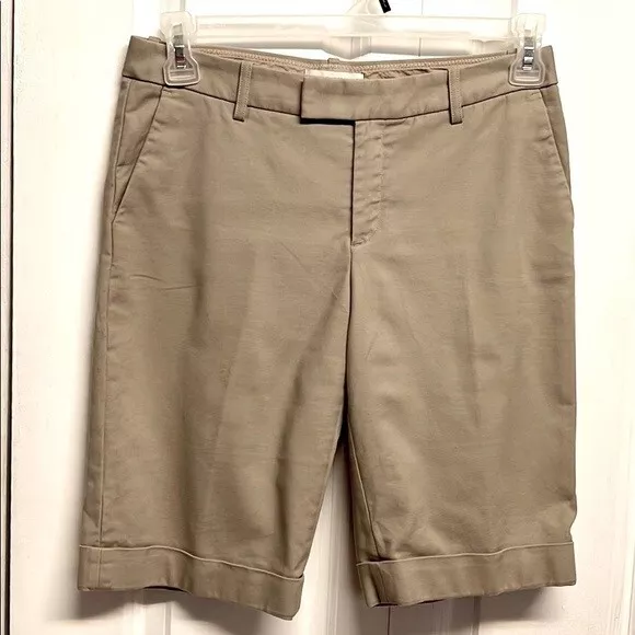 Pantalones Cortos Banana Republic Martin Fit Bronceados Algodón Elastizados Bermudas Talla 6