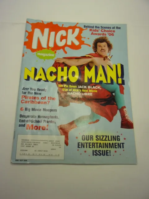 Nickelodeon Jack Black Nacho Libre June 2006 Magazine W/Cover Wear Complete