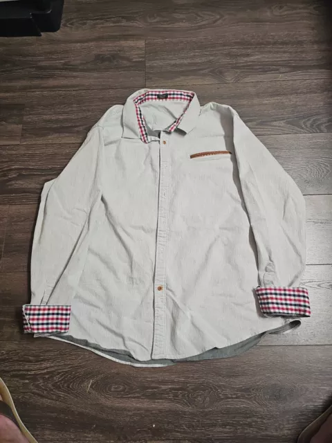Coofandy Shirt Mens Size 3XL Long Sleeve Button Down Flip Cuff Plaid (AD9)