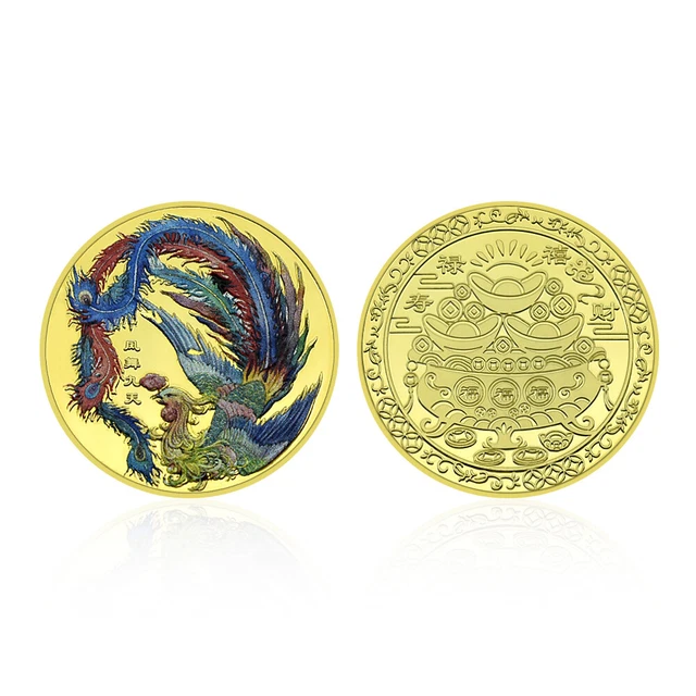 Creative Phoenix Gold Coin Collectibles Souvenirs Commemorative Medal Ornaments
