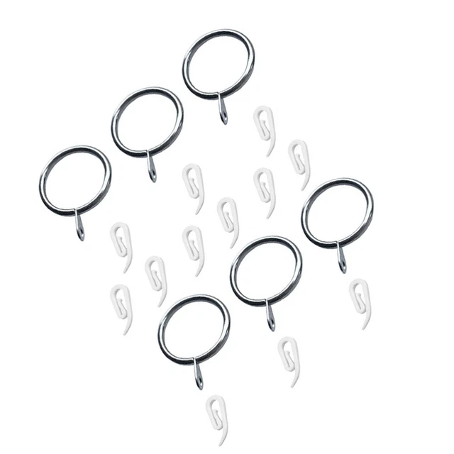 90 Pcs Curtain Glider Rings Curtain Clasp Metal Shower Curtain Hooks Metal Ring