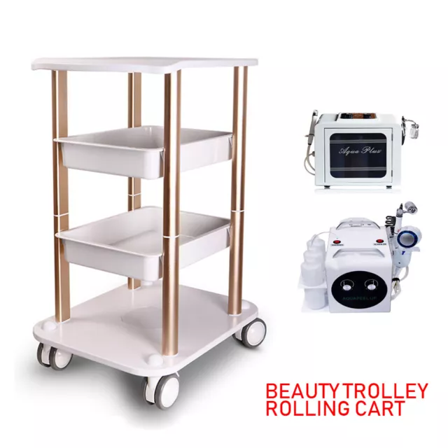 Beauty Salon Stand Rolling Cart SPA Beauty Machine Holder Trolley Organizer Rack