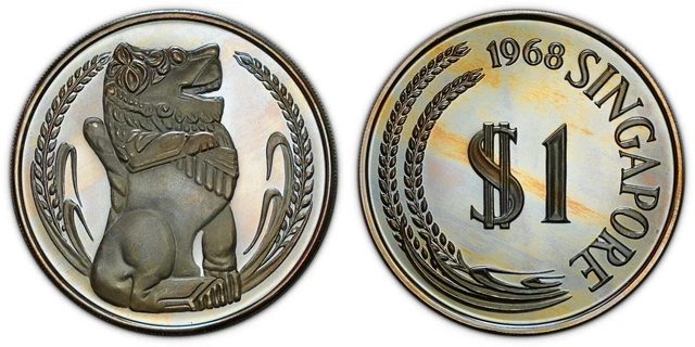 Singapore $1 1968 (Gem Proof) *Only 5K Minted / Lightly Toned / Nice Eye-Appeal*