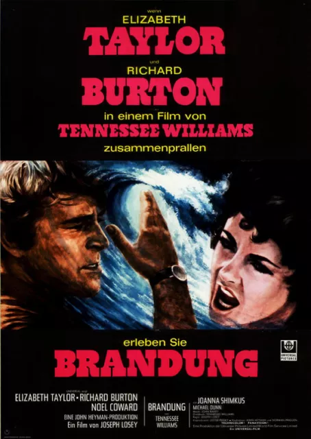 Brandung ORIGINAL A1 Kinoplakat Elizabeth Taylor / Richard Burton / ART: REHAK