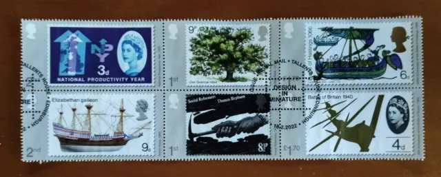 GB QEII Stamps. 2022. Stamp Designs of David Gentleman. Set of 6,  ex FDC