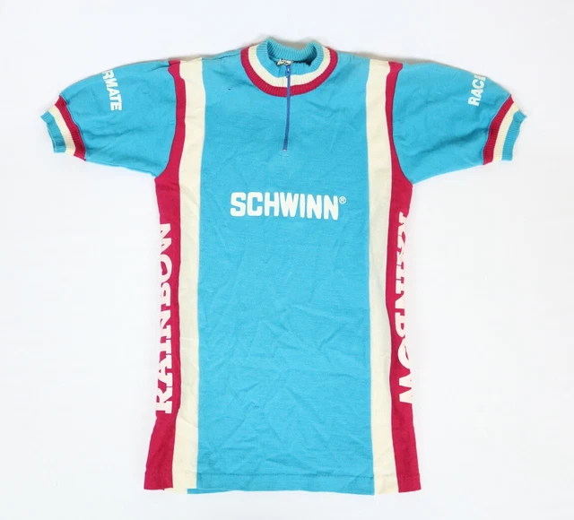 Vintage Schwinn Rainbow Bicycle Jersey Santini Baleno Made in Italy Wool Blend Vintage Schwinn Rainbow Bicycle Jersey Santini Baleno Made in Italy Wool Blend